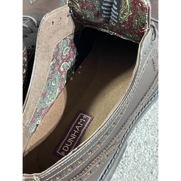 Dunham Mens Grayson Dun Oxford Shoes DAW03BR Wingtip Leather Brown Size 9 2E - Picture 10 of 11